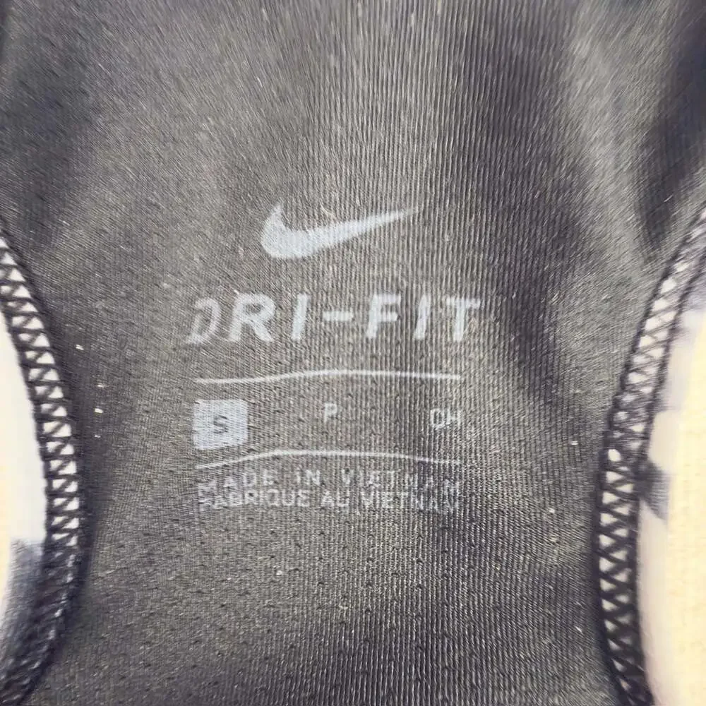Nike Dri-FIT Racerback Tank Top Size S Black‎ White Floral